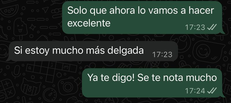 Conversación de WhatsApp con cliente de GrimaldoFit