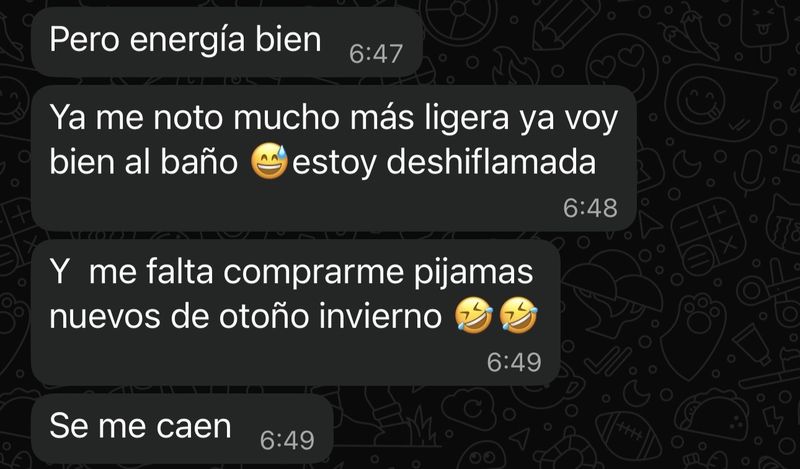 Conversación de WhatsApp con cliente de GrimaldoFit