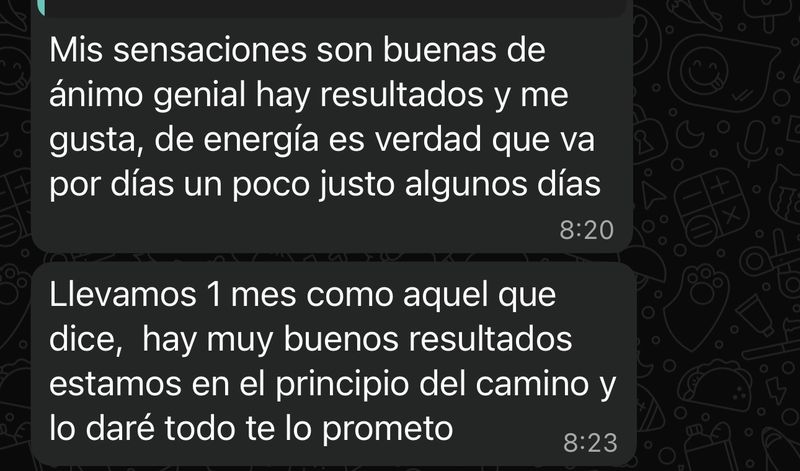 Conversación de WhatsApp con cliente de GrimaldoFit