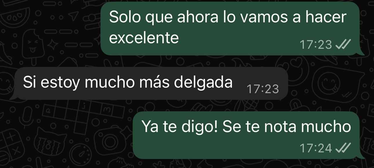 Conversación de WhatsApp con cliente de GrimaldoFit