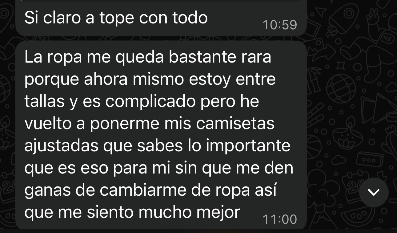 Conversación de WhatsApp con cliente de GrimaldoFit
