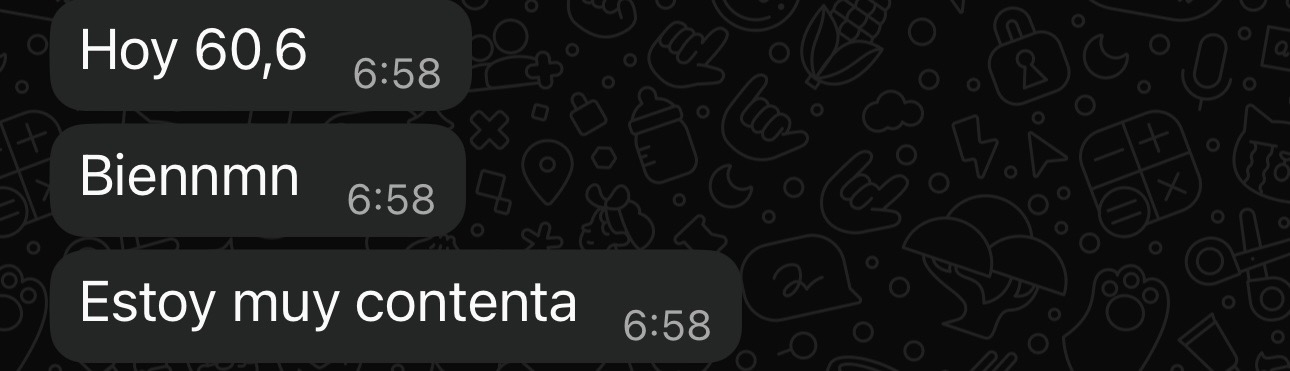 Conversación de WhatsApp con cliente de GrimaldoFit